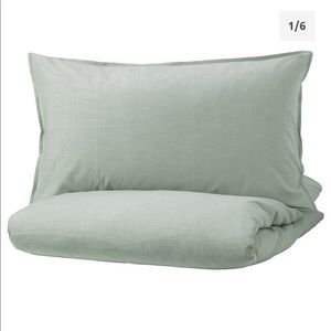 IKEA Bergpalm NWT King green duvet and pillow set